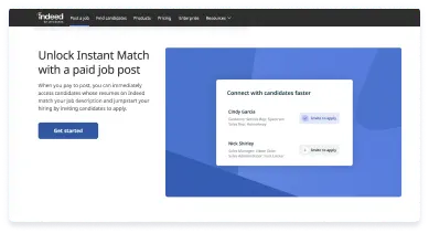 유료 채용공고로 Instant Match 기능을 사용해 보세요. 유료로 채용공고를 게시하면 인디드에 기재된 이력서가 귀하의 직무 내용과 일치하는 지원자에게 즉시 액세스할 수 있으며, 지원자가 지원하도록 초대하여 채용을 즉시 시작할 수 있습니다.